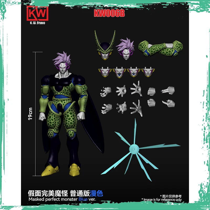 K.W. KW Studio Cell Figure Dragon Ball Cell Masked Perfext Monster KW006ADX KW006BDX Perfect Cell Anime Action Figures Gifts Toy