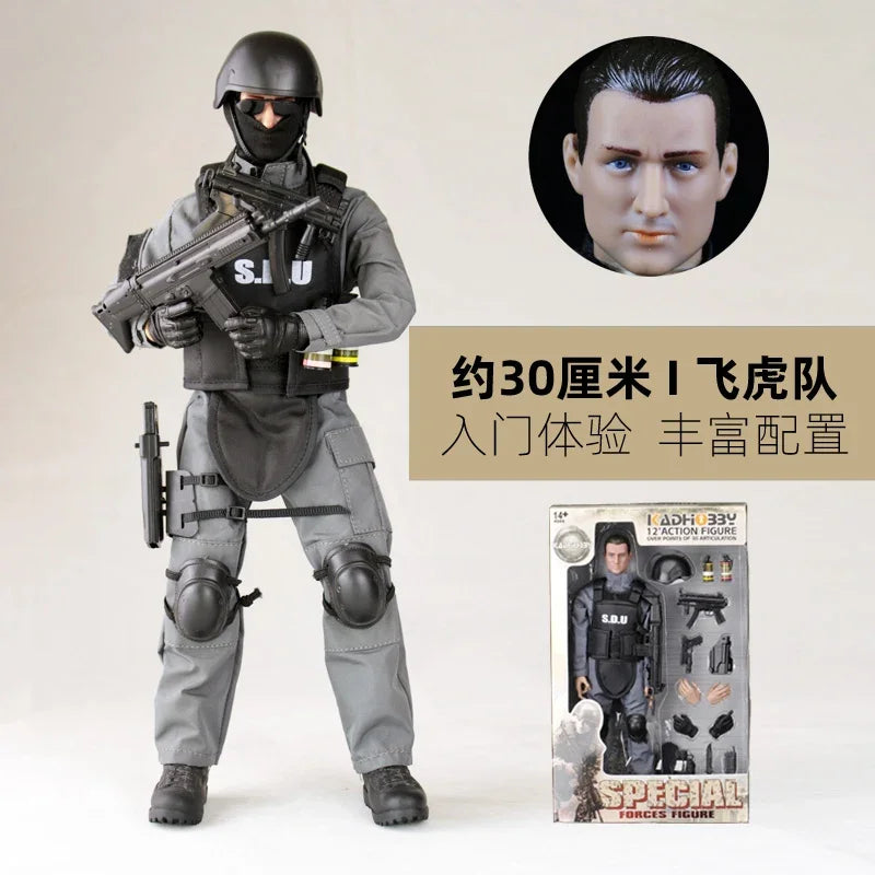 TYCTOYS 1/6 Scale Male Soldier Model SWAT Special Police Boy Doll 12inch Full Set Action Figure Model Toys Collection Present