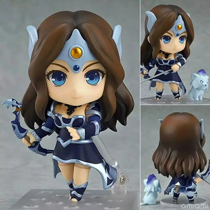 10 cm große GSC Nendoroid 614 DOTA2 Mirana Prinzessin des Mondes, bewegliche Figur mit weißem Tiger, Pfeil und Köcher, Gesichtsplatten, Sammlerstück