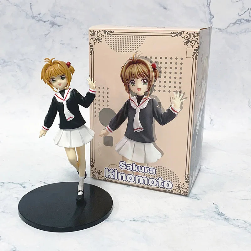 19cm Cardcaptor Sakura Sakura Kinomoto Anime Girl Figure #918 Card Captor Sakura Kerberos/Kero-chan Action Figure Model Doll Toy