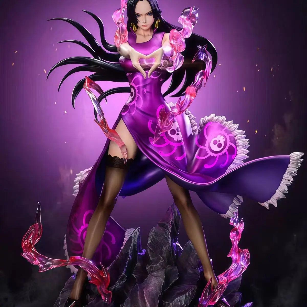 Japan Anime One Piece Boa Hancock 26.5cm Glowing Statue Figure - Love Heart Effect Model Collectible Desktop Decoration For Fans