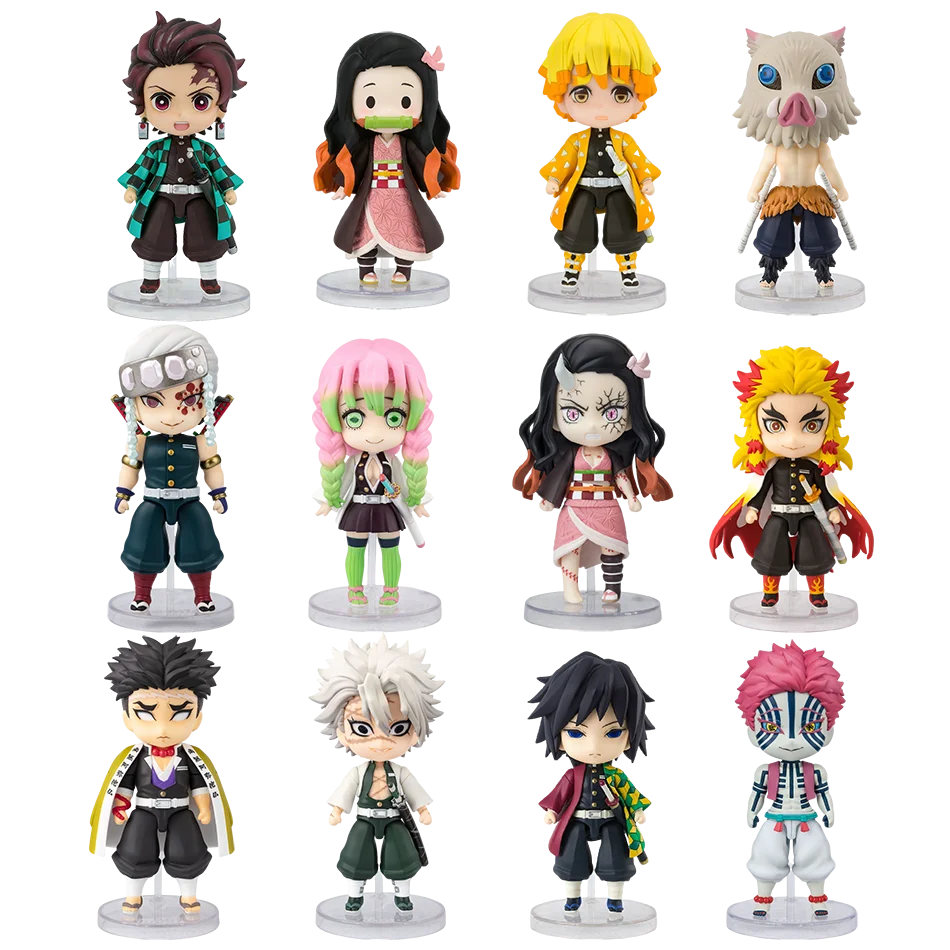 6 Style/Set Q Version Demon Slayer Standing Ghost Doll Tanjiro Nidouzi Inosuke Zenizu Figure Action Figure Movie Model Toys Doll