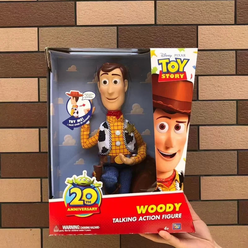 Pixar Toy Story 20th Anniversary Woody Jessie Sheriff Cowboy Talking Action Figures Desktop Model Toy Collectible Periphery Gift