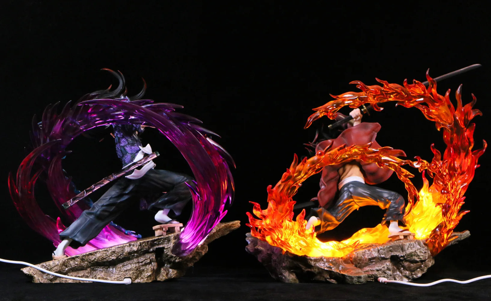 Demon Slayer Figurine 21CM Anime Figures Battle Form Kokushibou And Tsugikuni Yoriichi PVC Material