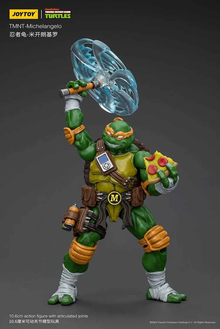 JOY TOY TMNT Michelangelo Action Figures Original Doll Decoration Gift Collection Garage Model Kits