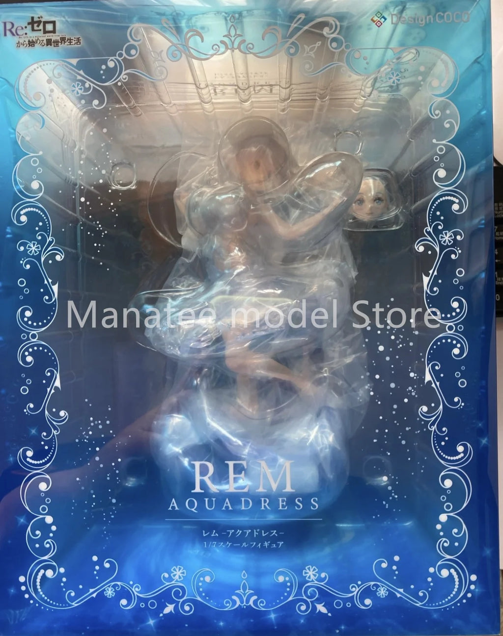 DesignCOCO Original 	Re:ZERO -Starting Life in Another World- Rem -Aqua Dress- 1/7 PVC Action Figure Anime Model Toys Doll Gift