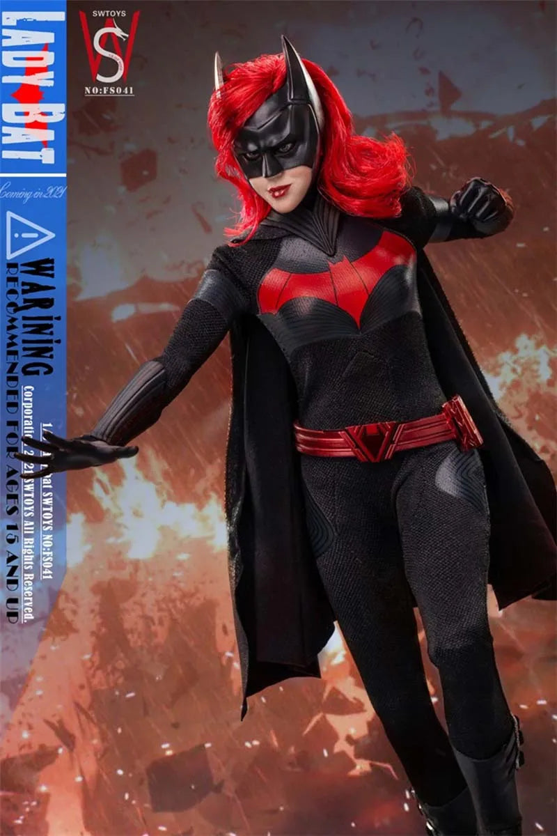 In Stock Swtoys FS041 1/6 Bat Girl Double Head Sculpt Figure Model 12'' Female Soldier Action Doll Full Set Toy for Collection
