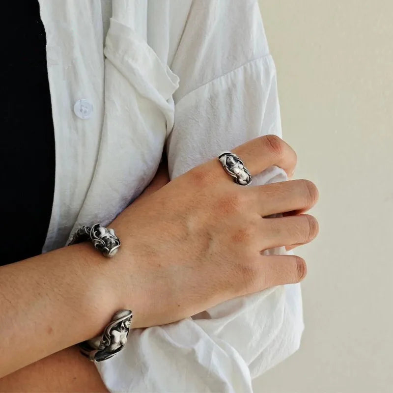 Bracelet Bangle Pure 925 Sterling Silver Naked Female Goddess Luxury Brand Fine Jewelry Man Woman 2025 Valentine's Day Gift B6