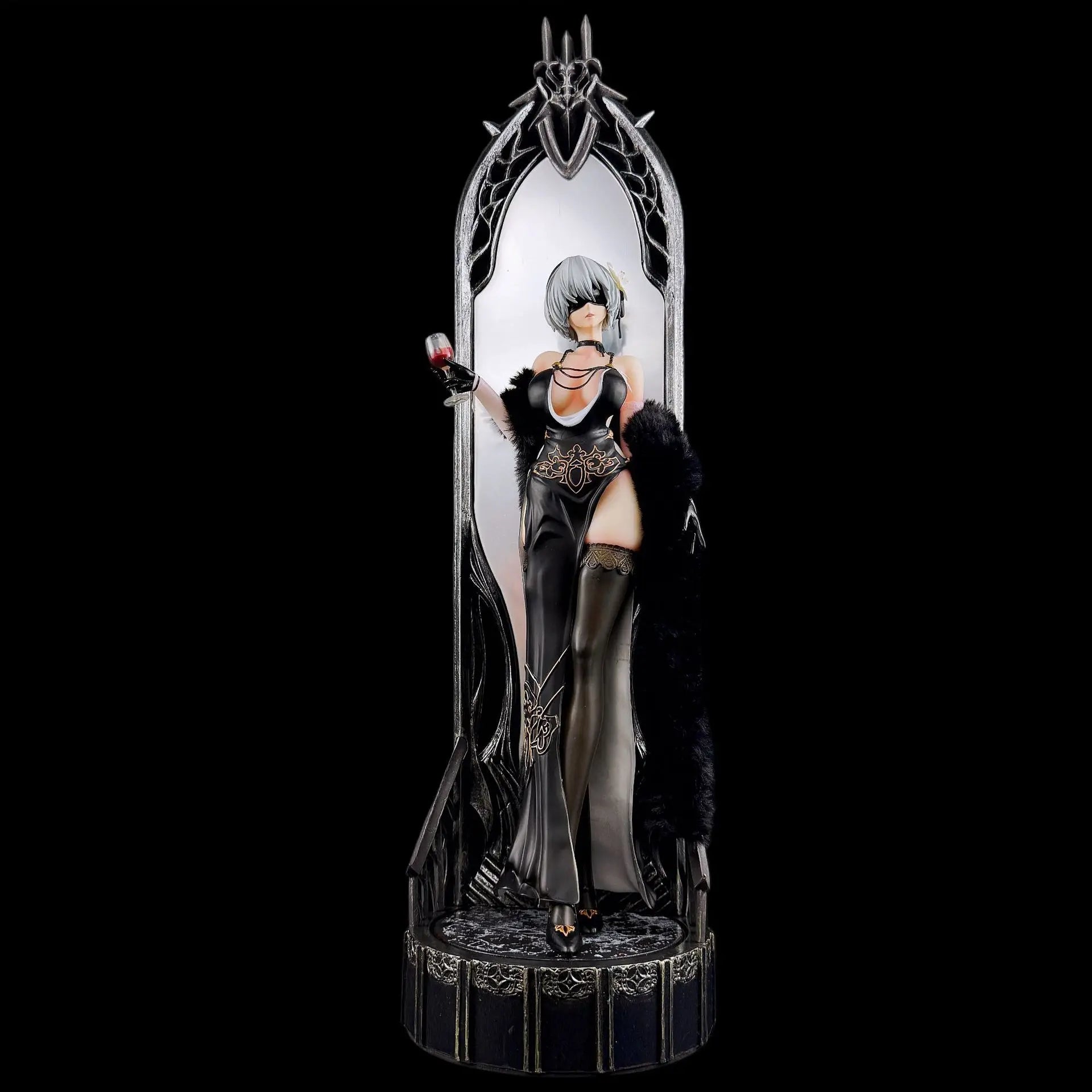 Dinner Series 2B 1/4 Scale Anime Figure Double Head Sculpt 63cm Tall ABS Anime Collection Giant Statue Gift Model