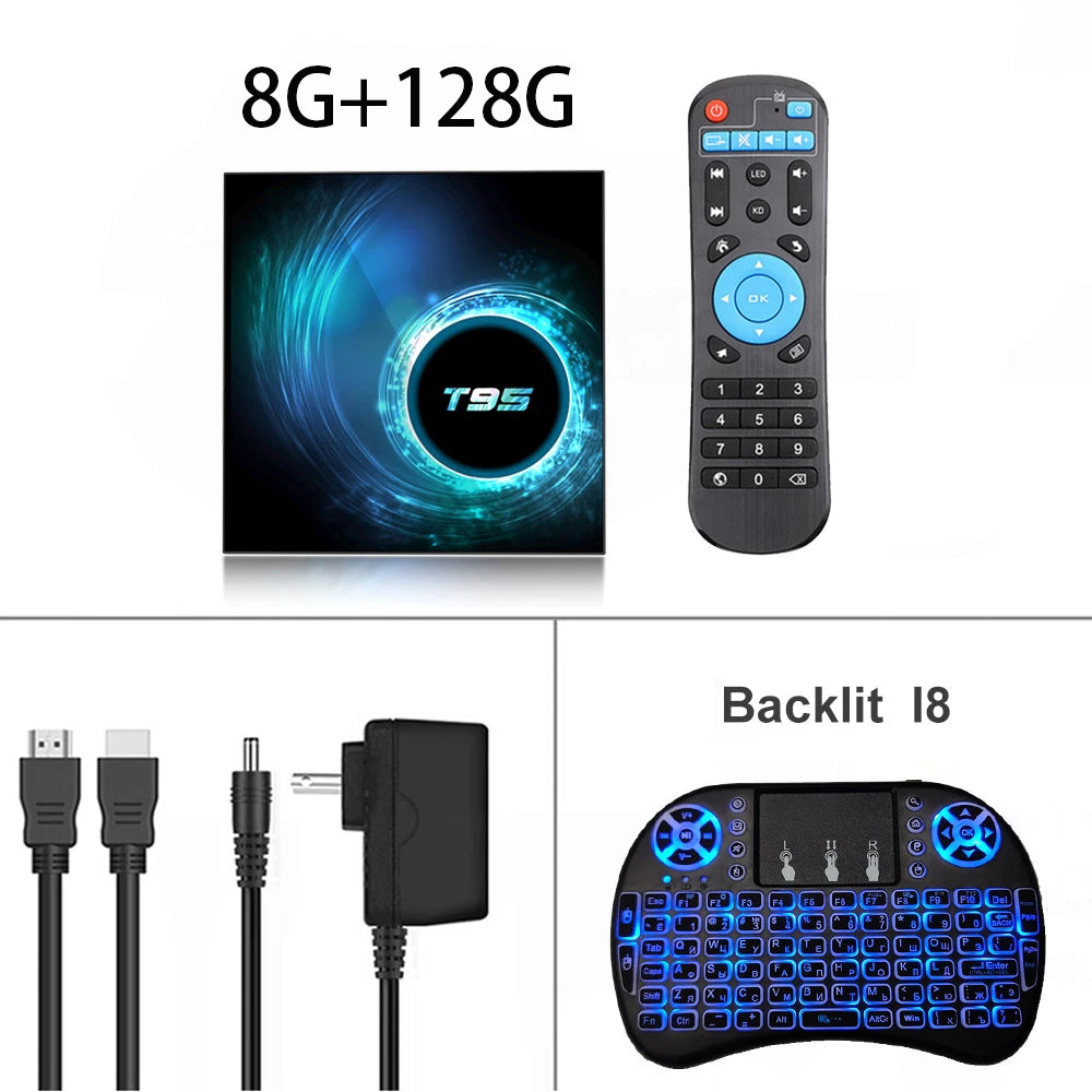 T95 Android TV Box Smart Android 16 H616 Quad Core Dual Band Wifi 2.4G 5G Ram 8GB Rom 64GB 128GB Global Media Player Set Top Box