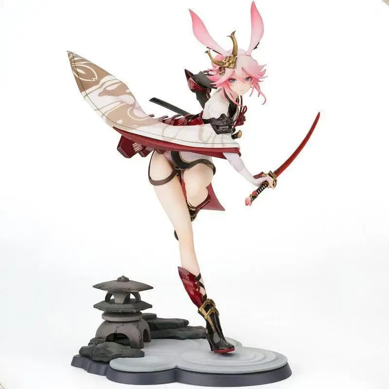 26.5cm Honkai Impact Yae Sakura Fighting Ver. Figure - Standing Game Girl Statue, Collection Desktop Ornament Toy