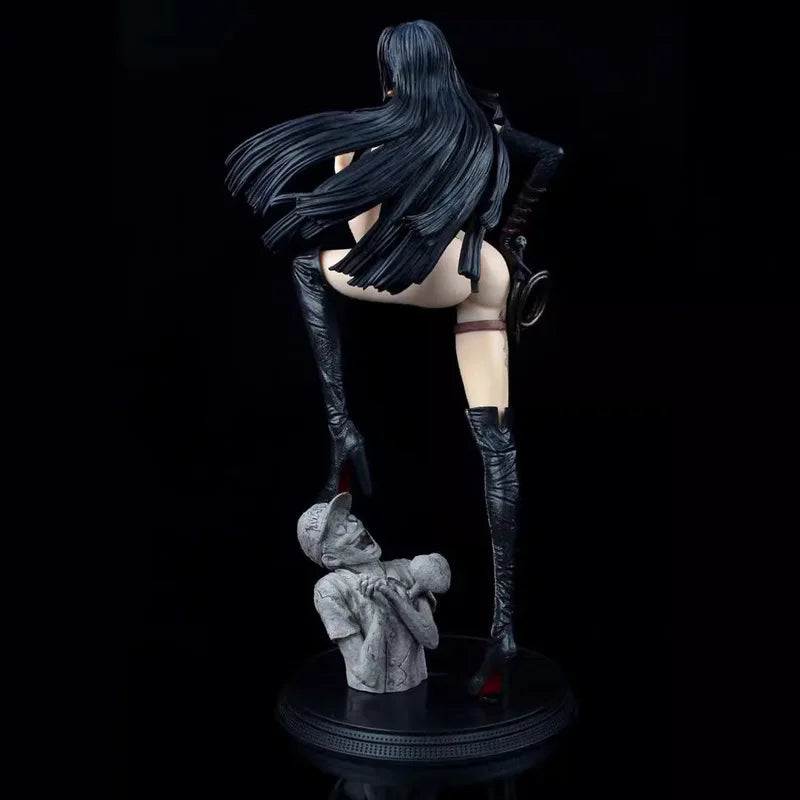 One Piece Boa Hancock Anime Figure Garage Kit Empress Toy Model with Leather Jacket Computer Case Ornament Collectible Gift