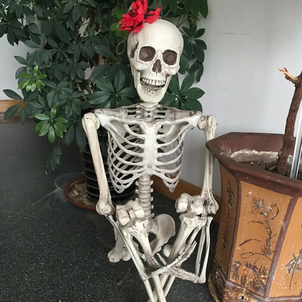 Halloween Skeleton Decors Full Body Faux Human Skeleton Decoration 90CM Props Festival Decorations White Skull Frame