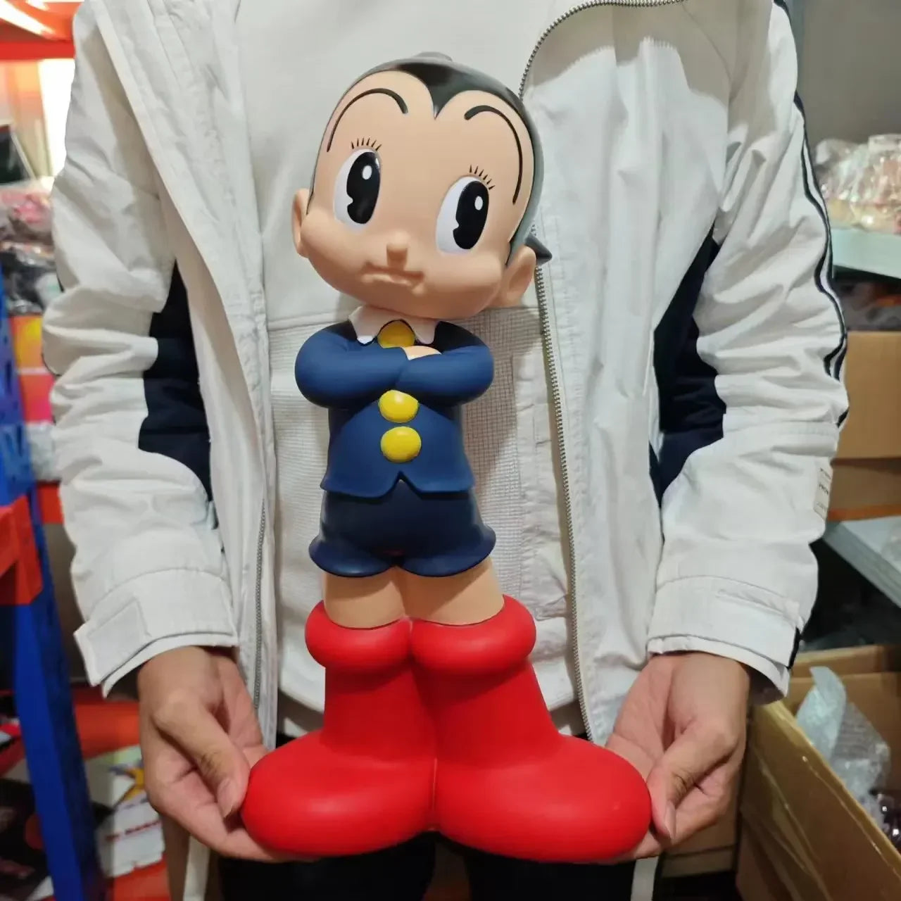 New 40CM Large Anime AstroBoy Mighty Atom Tetsuwan Atom Movable PVC Action Figures Statue Collection Model Toys Holiday Gifts
