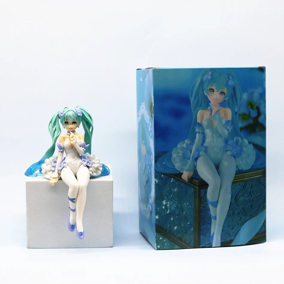 Hatsune Miku Desktop Cute Action Figure 11cm Neko T-Shirt Ver. Anime Figurine Kawaii Girl Model Toy Gift