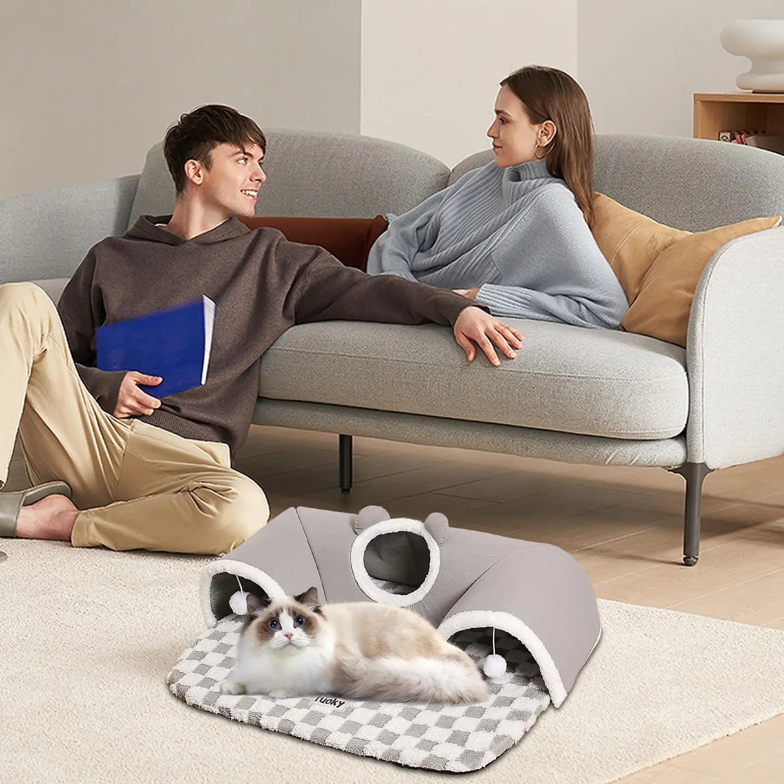 Cat Tunnel Cat Play Tunnel Sleeping Pad Bed Sleeping Mat Pet Supplies Nest For Indoor Kitten Small Animal Puppy Bunny Bedroom