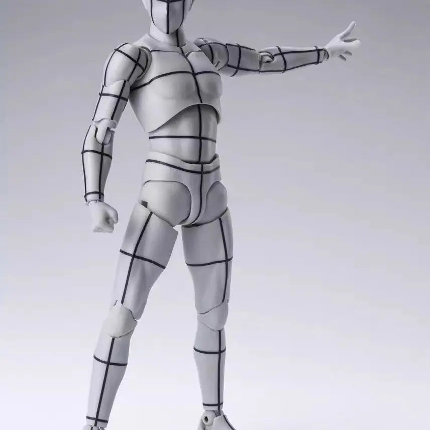 Bandai SHFiguarts B0DY-KUN Wireframe Gray Color Ver Sketch Draw Action Figure Artist Art Painting Drawing Mannequins Movable