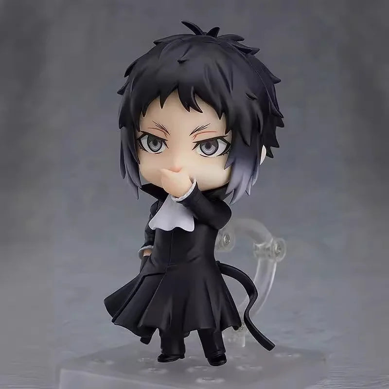 New 10CM Anime Bungo Stray Dogs Ryunosuke Akutagawa Q Version kawaii Joint replaceable Action Figures PVC Model Toy Gifts