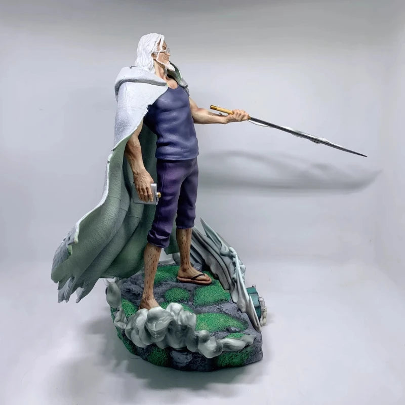 One Piece 32cm Silvers Rayleigh Action Figures Model Kit Anime Peripheral GK Toy Statue Holding Sword Desktop Ornament Boy Gift