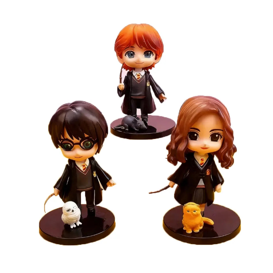 Harry Potter Chibi Models Hermione Ron Hedwig Merchandise Figures Desktop Decor Collectible children's toy New Year's Gift
