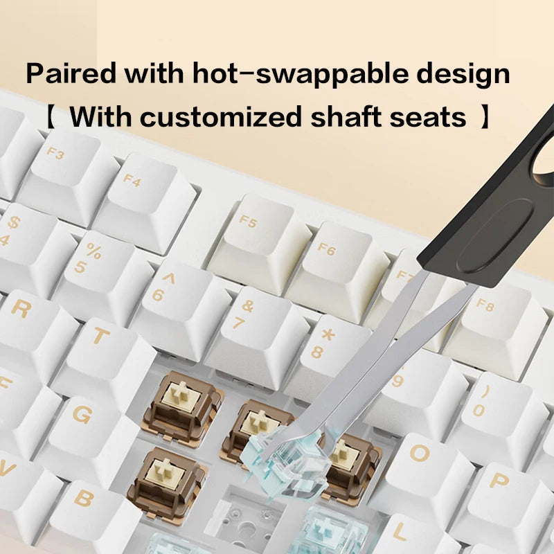 AULA F108 Wired Bluetooth 2.4Gwireless three - mode connection mechanical keyboard gasket structure RGB lighting effect