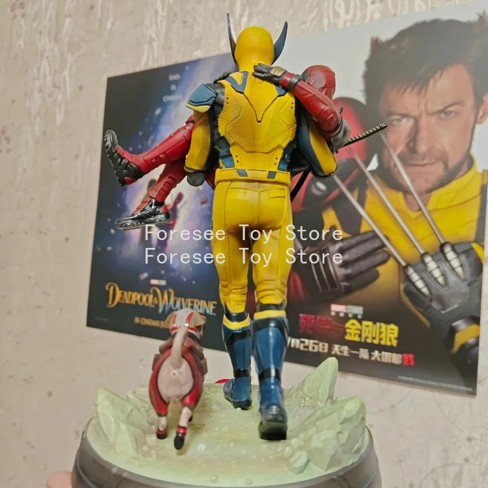 Wolverine Deadpool Anime Figure 1/4 Marvel Cuddle Collection Model Comics Figure Resin Desktop Ornament Gifts Children Toys