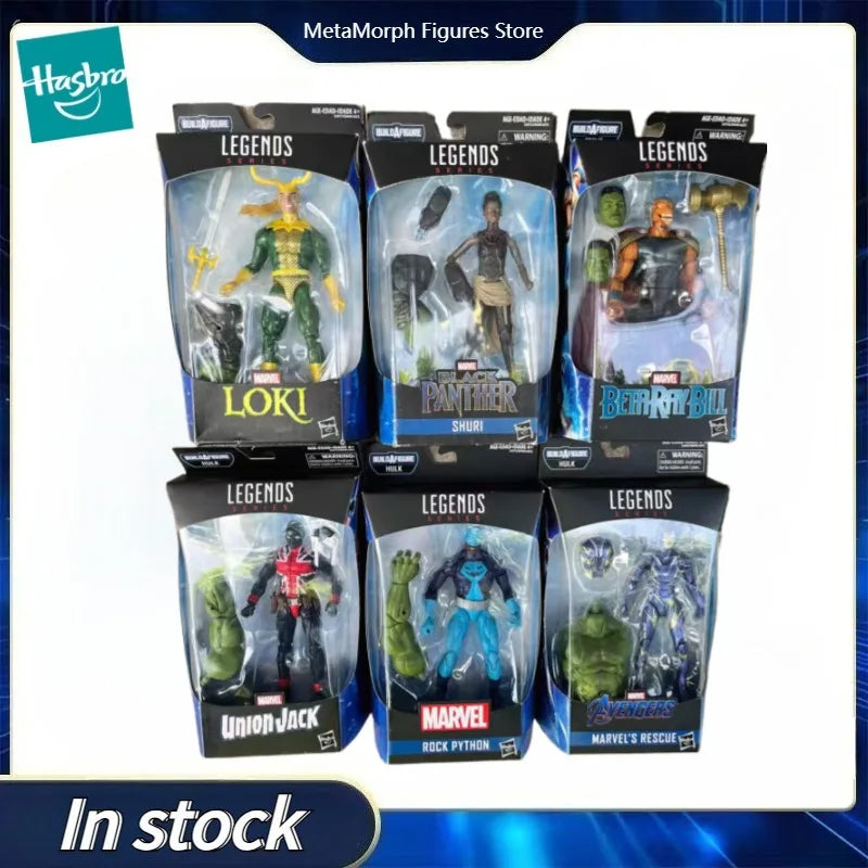 Original Hasbro Marvel Legends Series Union Jack/SHURI/RESCUE/ Rock Python/Loki/Beta Ray Bill Anime Figures Collection Toy Model