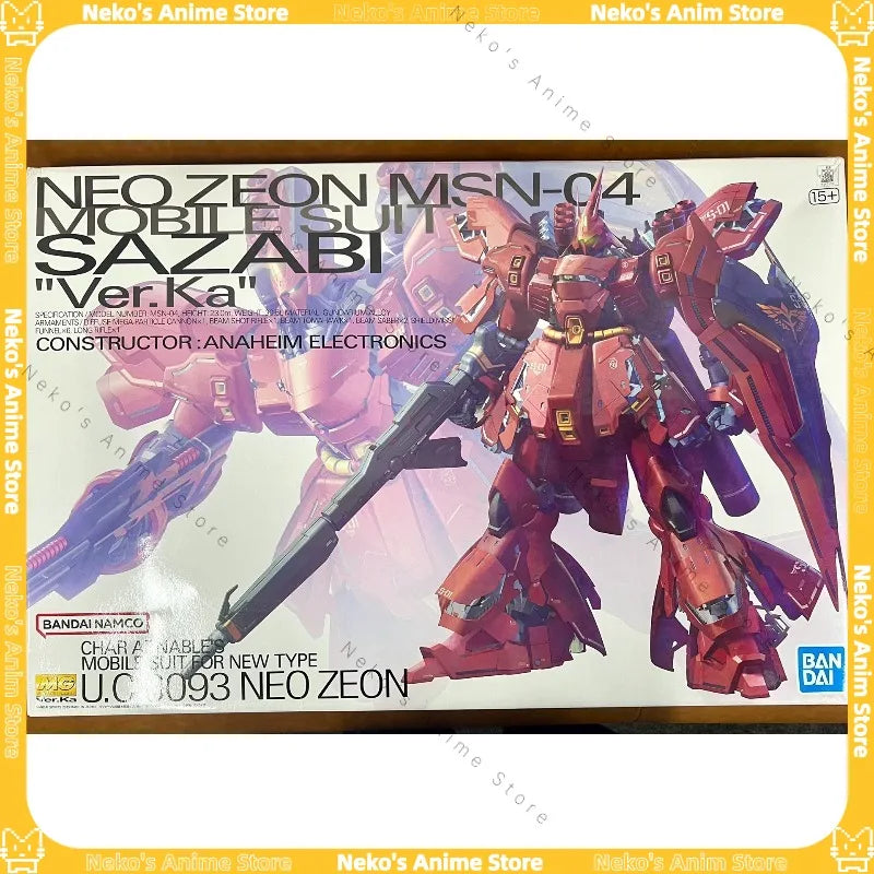 【In Stock】BANDAI MG 1/100 Sazabi Gundam Char's Ver.Ka Model Kit Action Figure Anime Model Desktop Doll Collectibles Gift