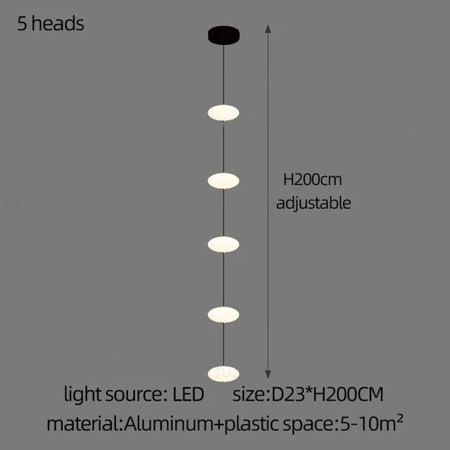 Modern Led staircase chandelier living room hanging light designer Villa duplex building  oval string attic pendant lighting