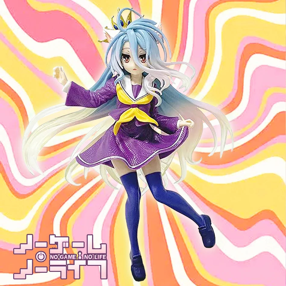 18.5cm No Game No Life Shiro Yuu Kamiya Art Works Girls Toys Japanese Anime PVC Action Figure Toy Game Collectible Model Doll