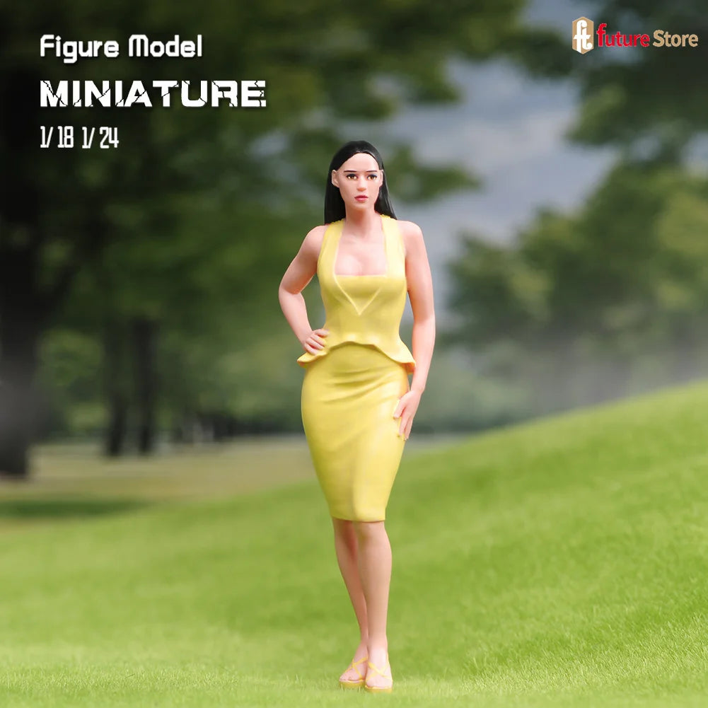 Miniature Figure 1/87 1/64 1/43 1/24 1/18 Summer Attire Women Beauty Female Dolls Clean The Car Scene Props Display Decor Crafts