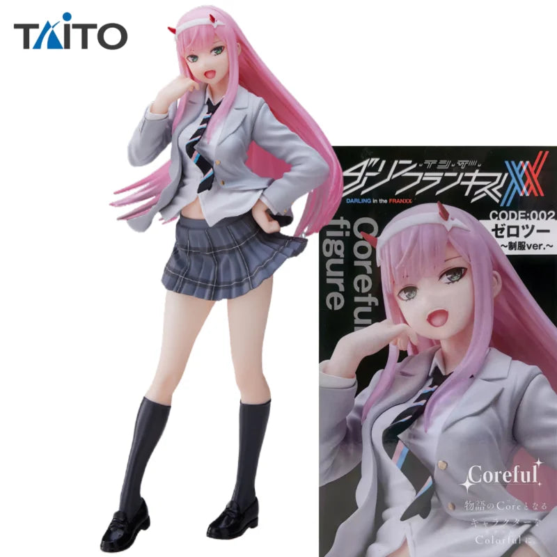 Auf Lager Original Taito DARLING in The FRANXX Coreful Zero Two Uniform Anime Figur Desktop Ornamente Modellsammlung Spielzeug Geschenke