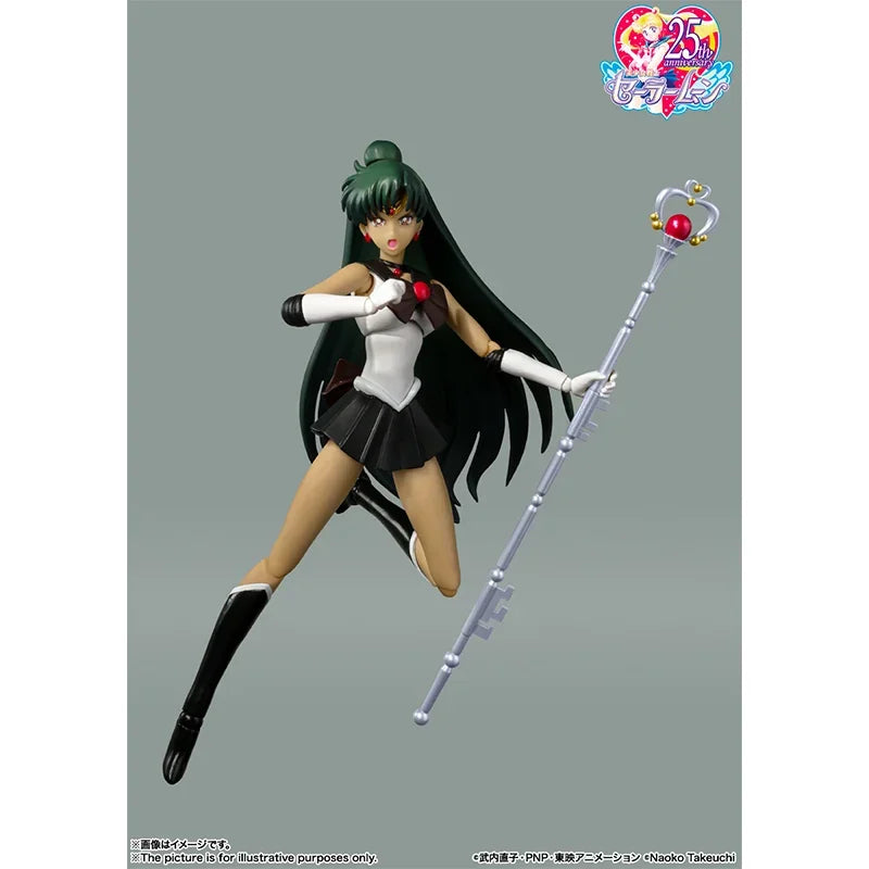 Bandai Sailor Moon Anime SHF Meiou Setsuna Action Figures Collectible Model Movable Exquisite Doll Ornaments Toys Gifts for Kids