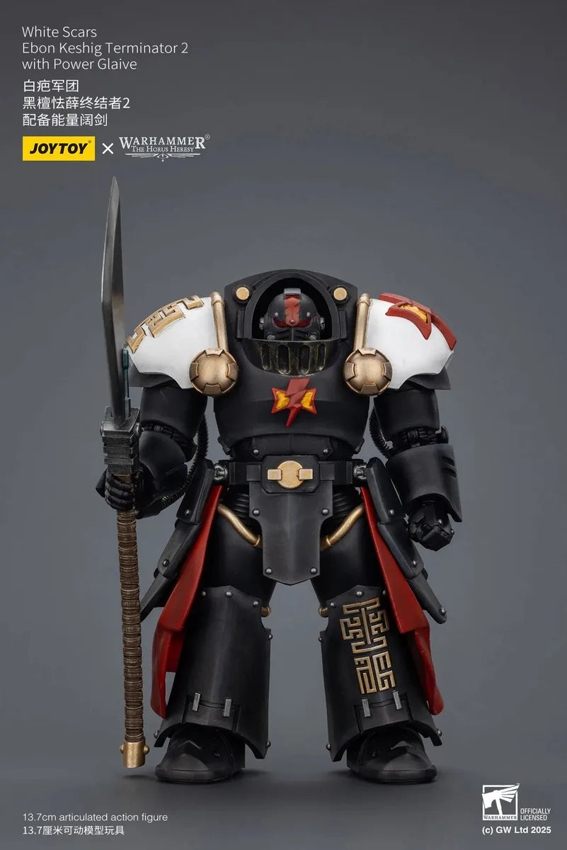JOYTOY Warhammer 40000/40k The Horus Heresy White Scars Ebon Keshig Terminator 2 with Power Glaive Action Figure Doll Gift Model
