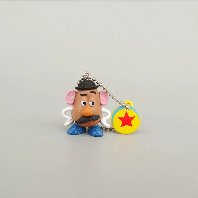 Disney Mr Potato Head Q Edition Keychain Creative High-value Anime Cartoon Cute Shape Potato Chips Cucumber Head Doll Decoration