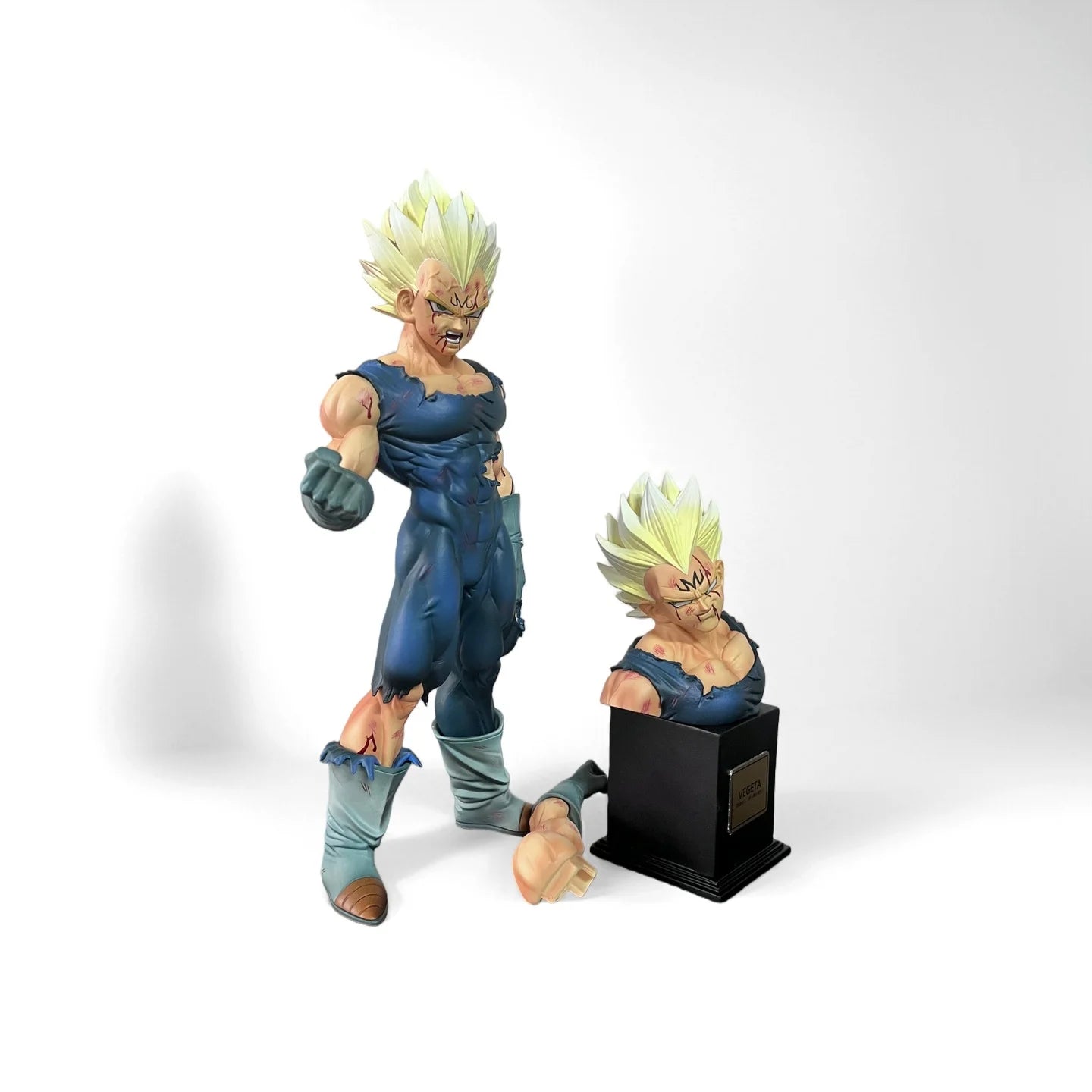 New In stock: Vf Statue, Dragon Ball Z Vegeta Figure, Replaceable Head Sculpture, Majin Vegeta Articulated Figure, 28cm inches