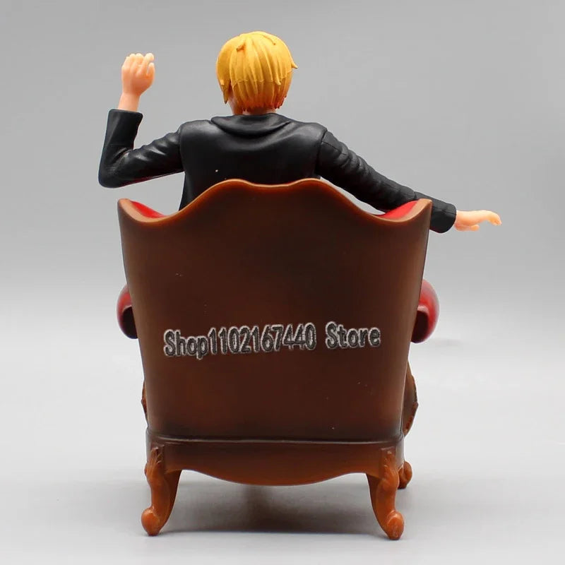Anime Roronoa Zoro Sofa Figure One Piece Gk Figure Suit Sanji Action Figure Sofa Sitting Model 15cm PVC Collectible Statue Toy
