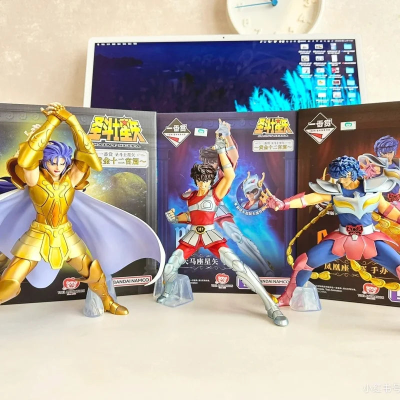 Saint Seiya Genuine Bntsh Ichiban Kuji Anime Figure Gemini Saga Seiya Poenix Ikki Ver. Pvc Action Figures Model Ornament Gift