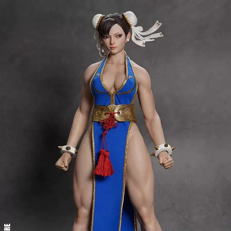 Spot SaleP023A P023B Fighting Goddess Chun Li 2.0 Black Cheongsam Blue Cheongsam Collectible Model Decorationin Stock