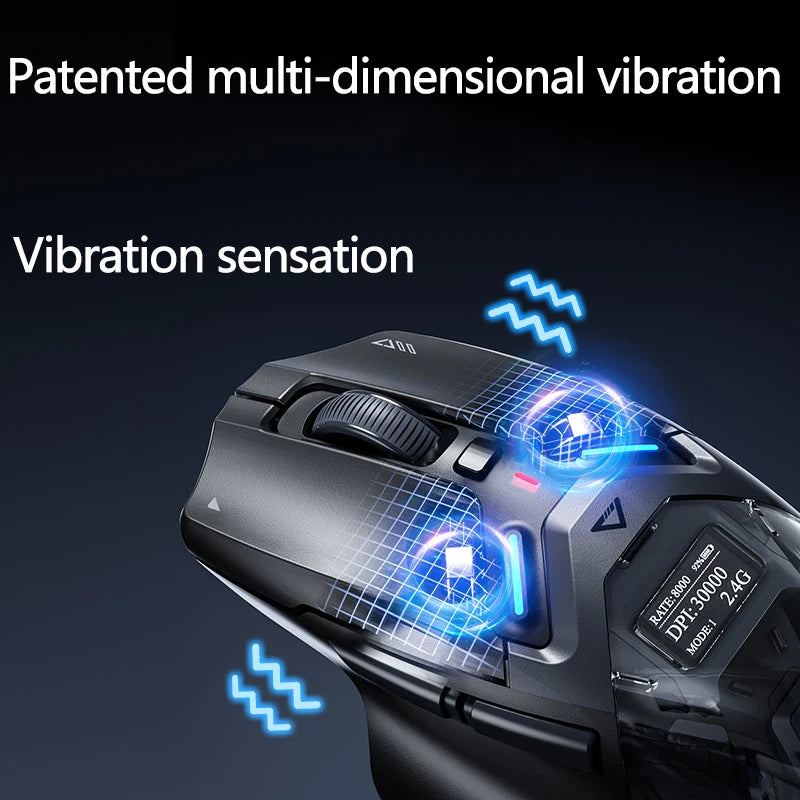 Геймърска мишка Inphic IN9 Ultra PAW3950, сензор, вибрационна обратна връзка, OLED екран, интелигентен дисплей, безжична мишка, подарък за гадже