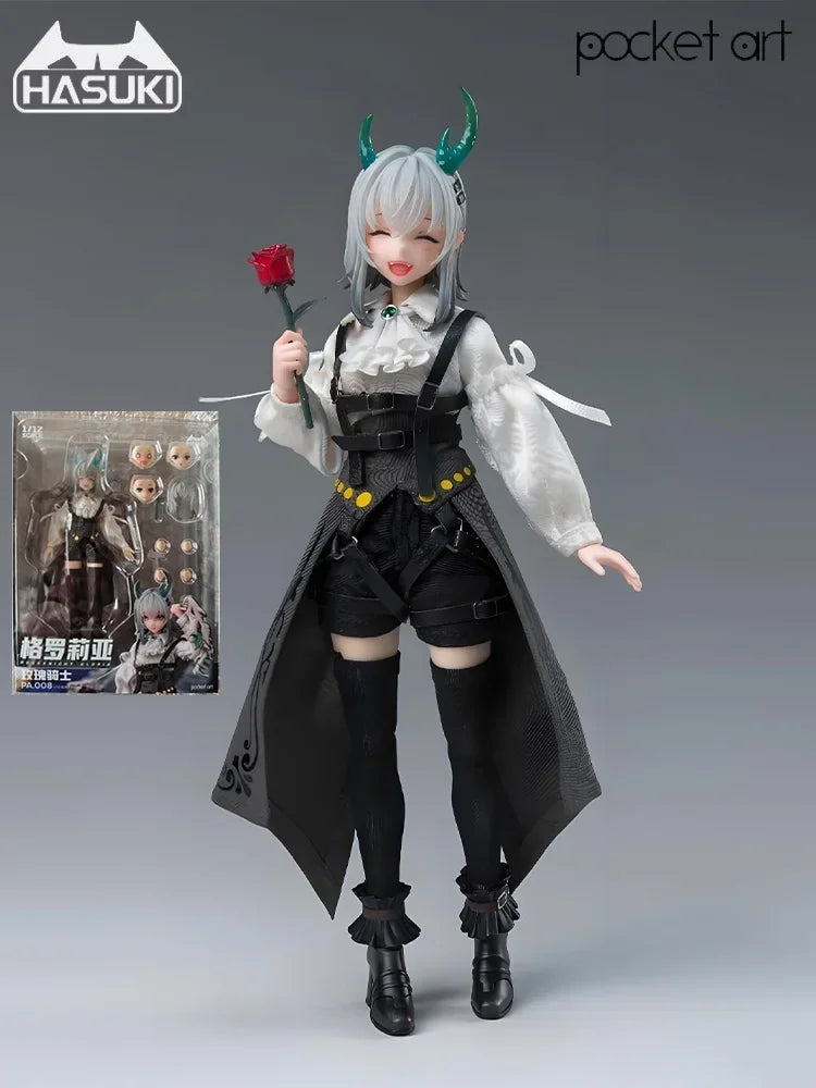 HASUKI - God Cat Jumping Original Pocket Art Series  Demonic Witch Chun Handheld and Movable Humanoid Figures Collectible Model