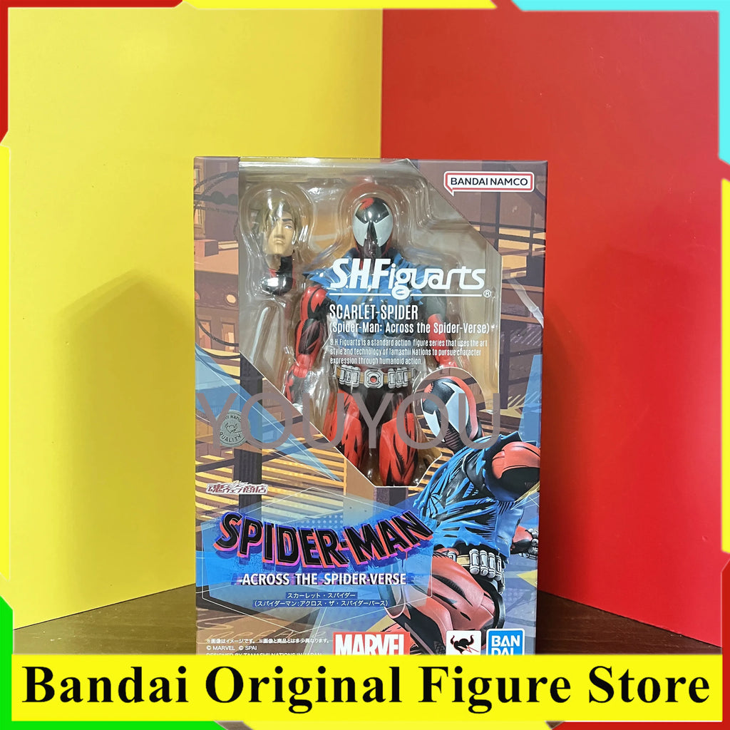 Original BANDAI S.H.Figuarts Anime Spiderman Ben Reilly Scarlet Spider Action Figure Spider-Man Across The Spider-Verse PVC