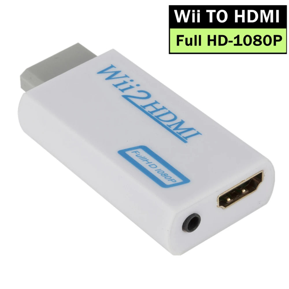 3.5mm Audio 1080P for Wii To HDMI-compatible Adapter Converter For PC HDTV Monitor 720P Wii2 To HDMI WII2HDMI Converter Adapter