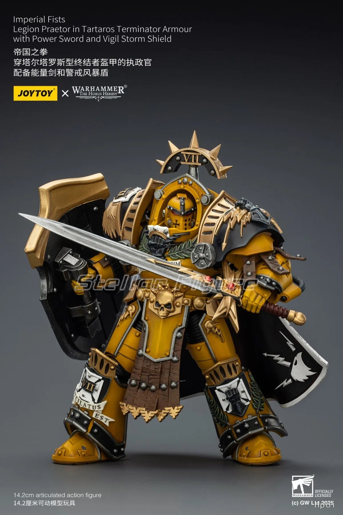 【SF】JOYTOY Warhammer 1/18 Action Figure Imperial Fists Legion Praetor in Tartaros Terminator Armour with Power Sword and Vigil