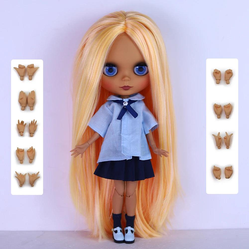 ICY DBS Blyth 1/6 Doll 30cm Black Skin Matte Face BJD Doll Full Set SD