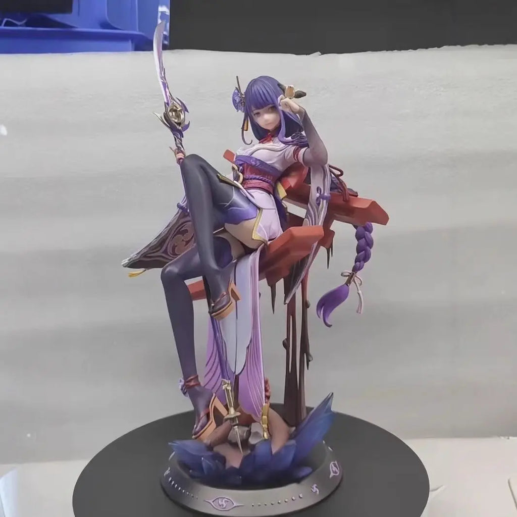 Game Genshin Impact Figure Raiden Shogun Figures Sexy Girl Beelzebul Figurine Pvc Sitting Posture Collection Statue Toys Gift