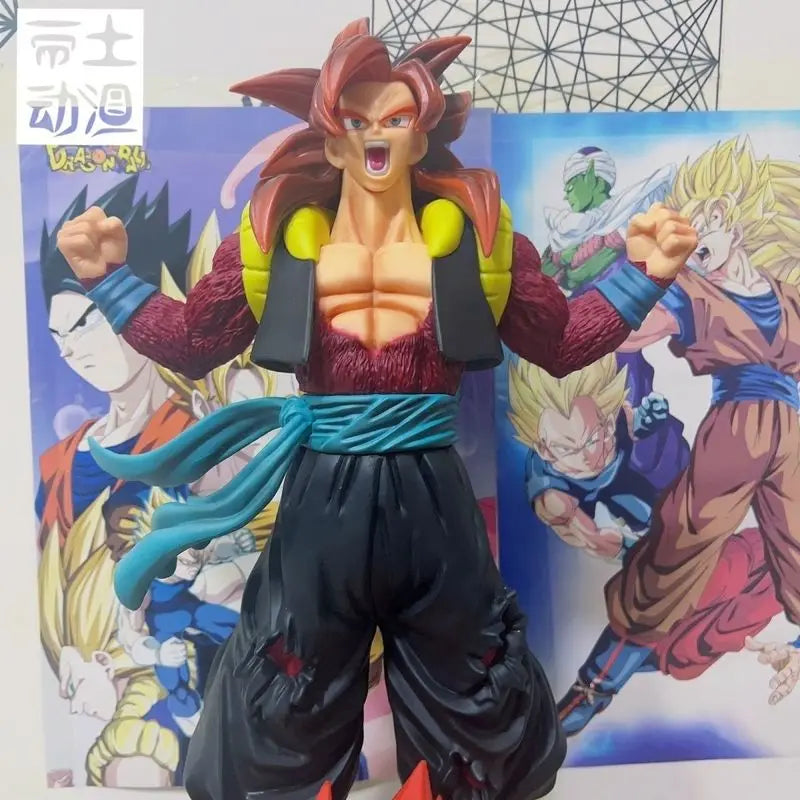 Anime 46cm Dragon Ball Gt Gogeta Figure Ssj4 2head Goku Vegeta Super Saiyan Action Figurine Pvc Statue Model Collection Toy Gift