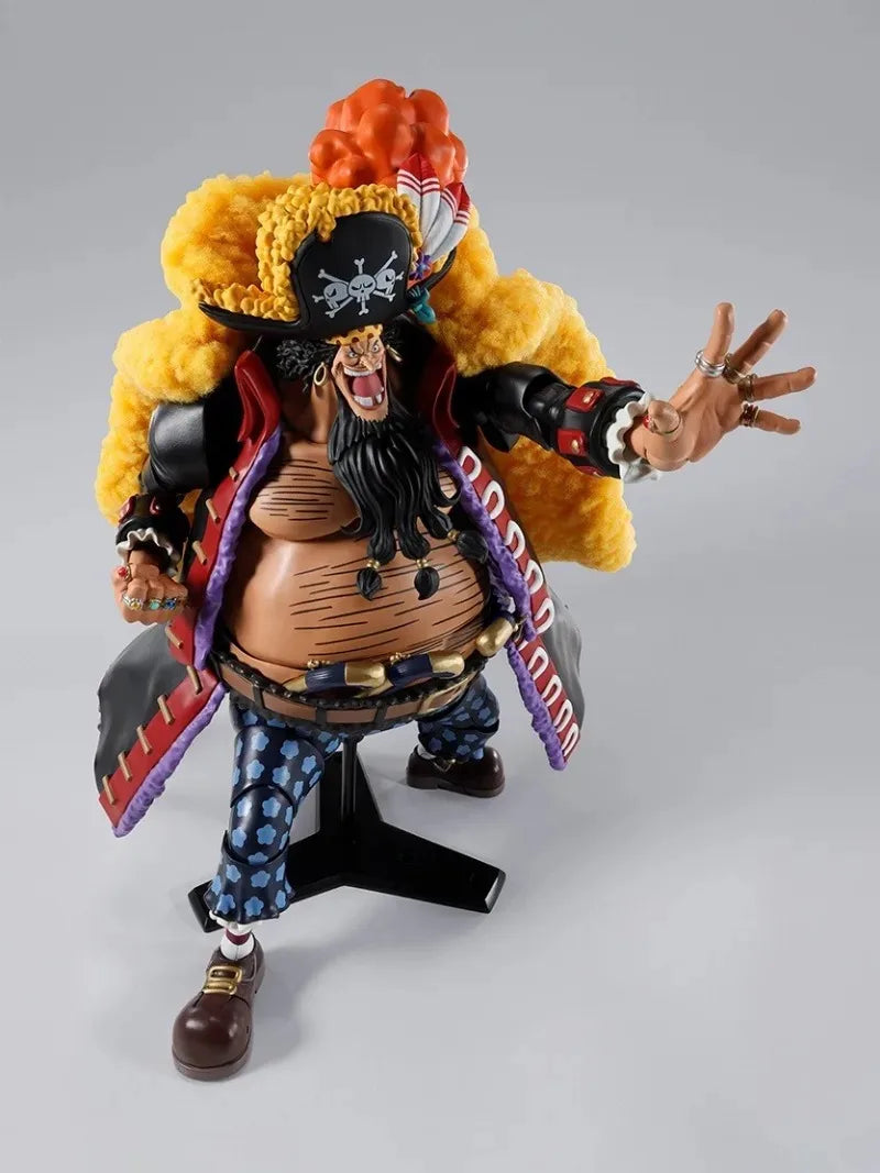 Bandai Original Box One Piece SHF Blackbeard Marshall D Tichi Four Emperors Anime Toys Desktop Ornaments Collection Gifts