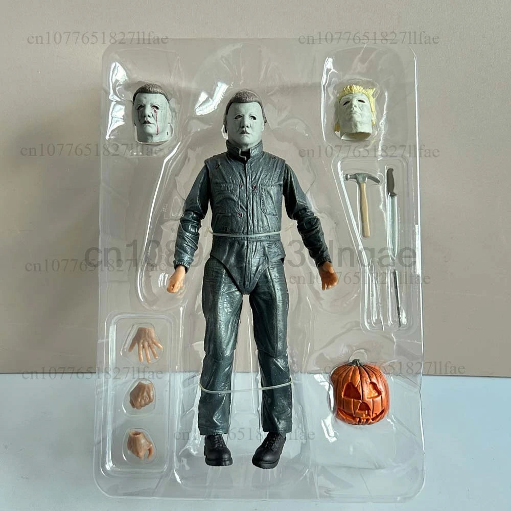 NECA фигурка на Майкъл Майърс с LED тиква Хелоуин II убива край на Майкъл Майърс Ultimate екшън фигурка Модел играчки Подвижна става