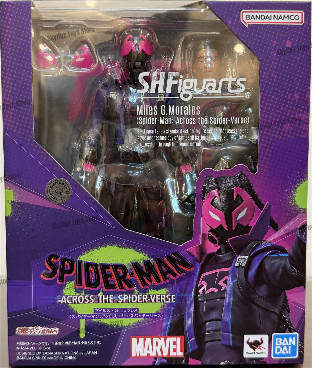 In Stock Bandai SHF Prowler Spider-Man Across The Universe Miles Morales Ready Stock Action Figure Gift